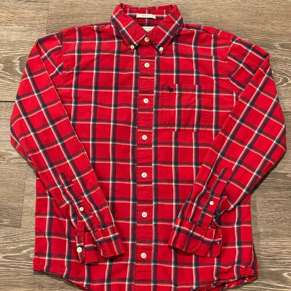 Abercrombie Red Plaid Button Up - Picture 1 of 1